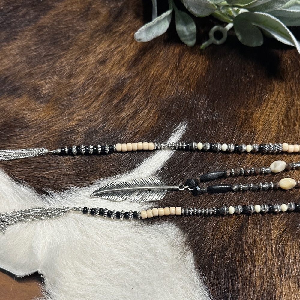 Shyanne Black and Cream Beaded Necklace